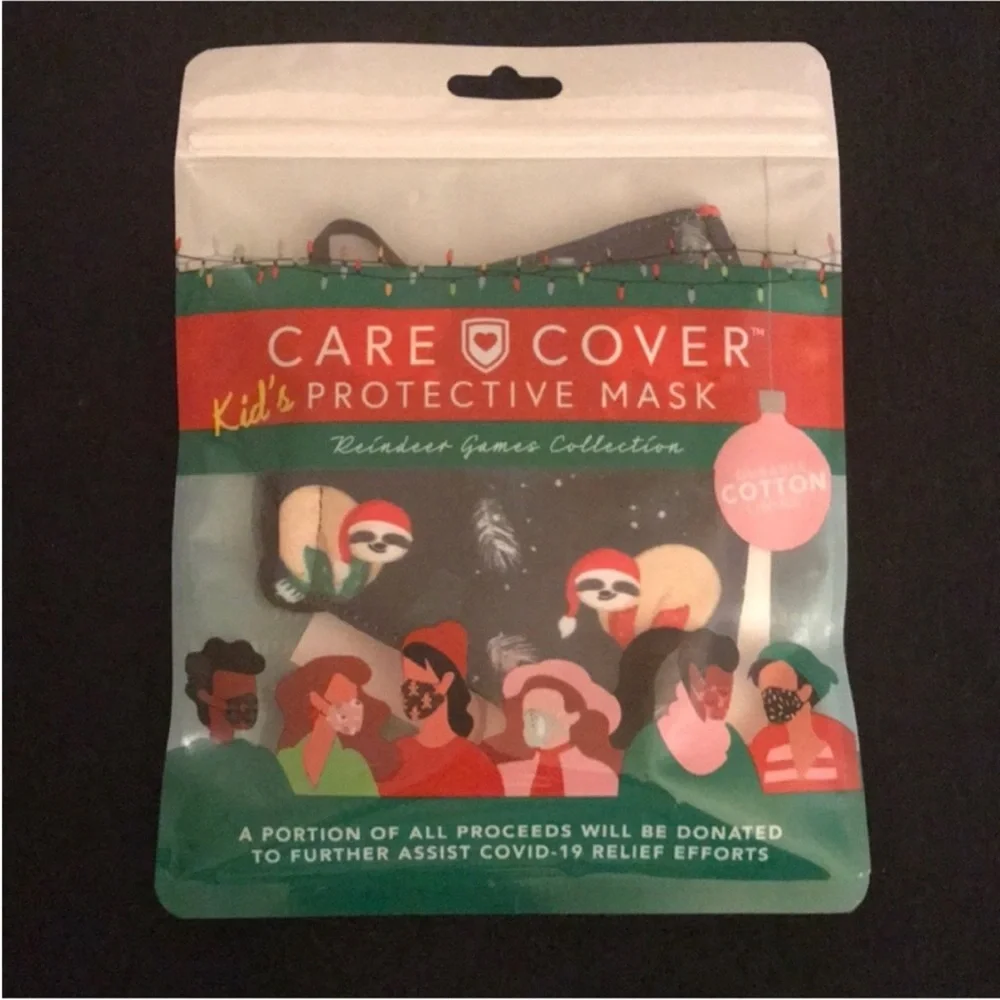 Care Cover Kid’s Protective Christmas Print Mask in Festive Sloths